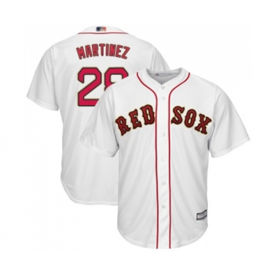 Youth Boston Red Sox 28 J. D. Martinez Authentic White 2019 Gold Program Cool Base Baseball Jersey