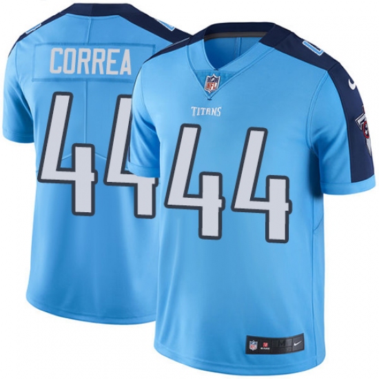 Men Nike Tennessee Titans 44 Kamalei Correa Limited Light Blue Rush Vapor Untouchable NFL Jersey