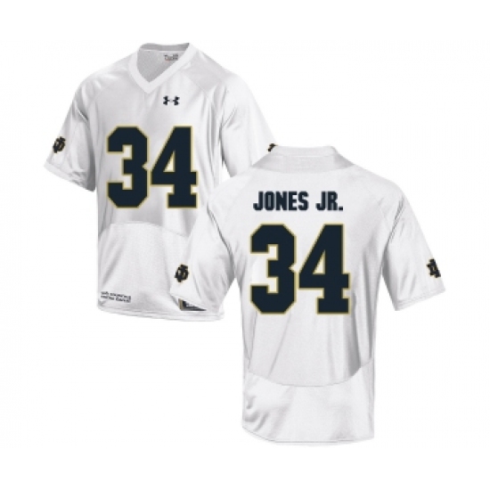 Notre Dame Fighting Irish 34 Tony Jones Jr. White College Football Jersey