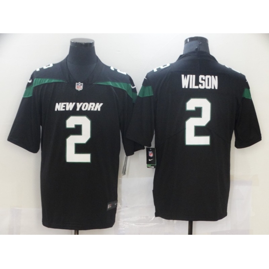 Men's New York Jets 2 Zach Wilson Nike Gotham Black 2021 Draft First Round Pick Leopard Jersey
