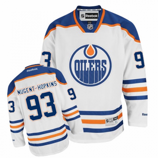 Youth Reebok Edmonton Oilers 93 Ryan Nugent-Hopkins Authentic White Away NHL Jersey