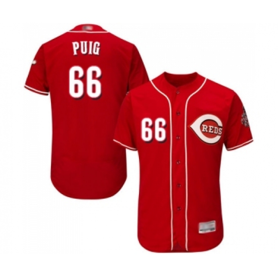 Men's Cincinnati Reds 66 Yasiel Puig Red Alternate Flex Base Authentic Collection Baseball Jersey