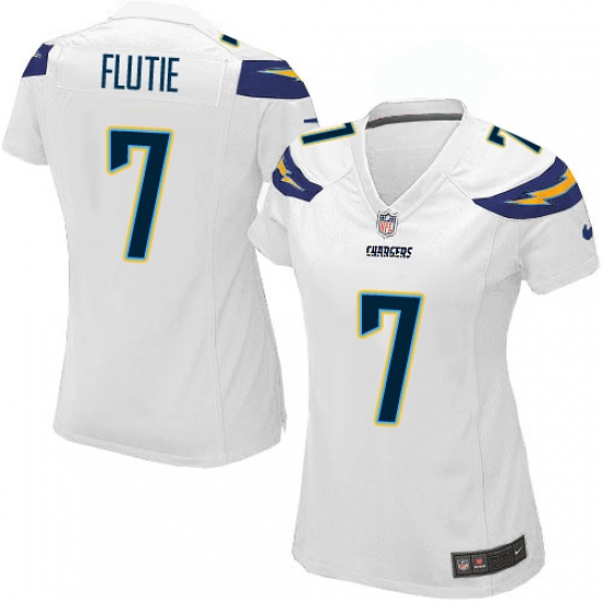Women's Nike Los Angeles Chargers 7 Doug Flutie Game White NFL Jersey