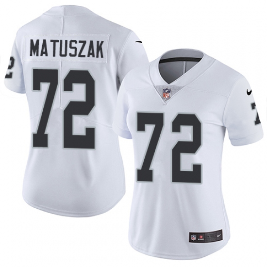 Women's Nike Oakland Raiders 72 John Matuszak White Vapor Untouchable Limited Player NFL Jersey