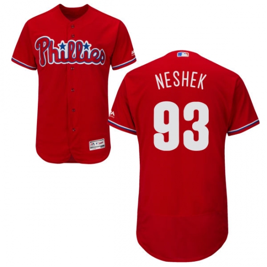 Men's Majestic Philadelphia Phillies 93 Pat Neshek Red Alternate Flex Base Authentic Collection MLB Jersey