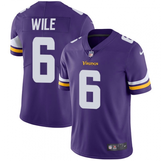 Men's Nike Minnesota Vikings 6 Matt Wile Purple Team Color Vapor Untouchable Limited Player NFL Jersey