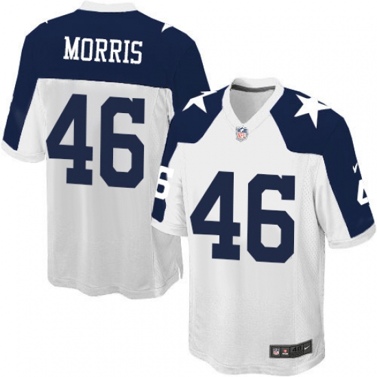Men's Nike Dallas Cowboys 46 Alfred Morris Game White Throwback Alternate NFL Jersey