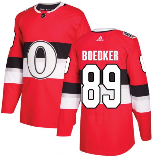 Men's Adidas Ottawa Senators 89 Mikkel Boedker Authentic Red 2017 100 Classic NHL Jersey
