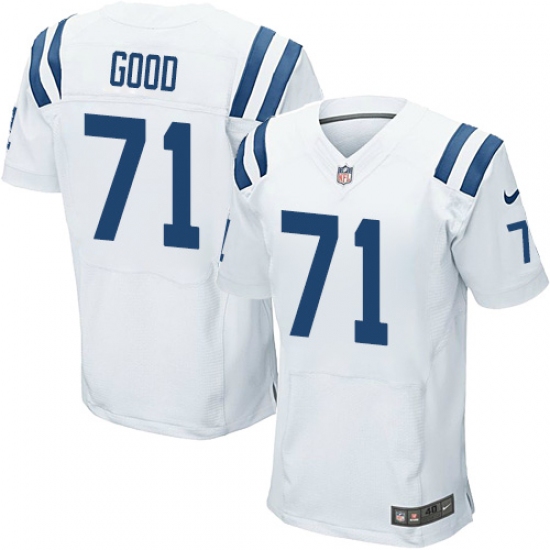 Men's Nike Indianapolis Colts 71 Denzelle Good Elite White NFL Jersey