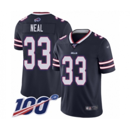Youth Buffalo Bills 33 Siran Neal Limited Navy Blue Inverted Legend 100th Season Football Jersey