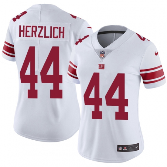 Women's Nike New York Giants 44 Mark Herzlich White Vapor Untouchable Limited Player NFL Jersey
