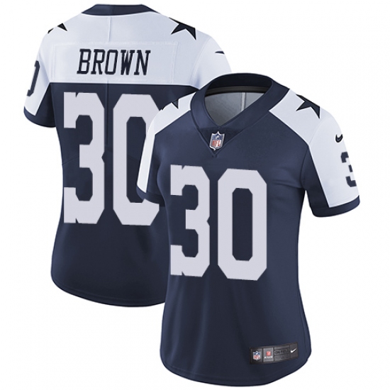 Women's Nike Dallas Cowboys 30 Anthony Brown Navy Blue Throwback Alternate Vapor Untouchable Limited Player NFL Jersey