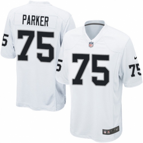 Men's Nike Oakland Raiders 75 Brandon Parker Game White NFL Jersey