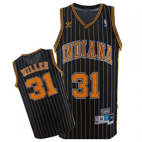 Men's Mitchell and Ness Indiana Pacers 31 Reggie Miller Authentic Navy Blue Throwback NBA Jersey
