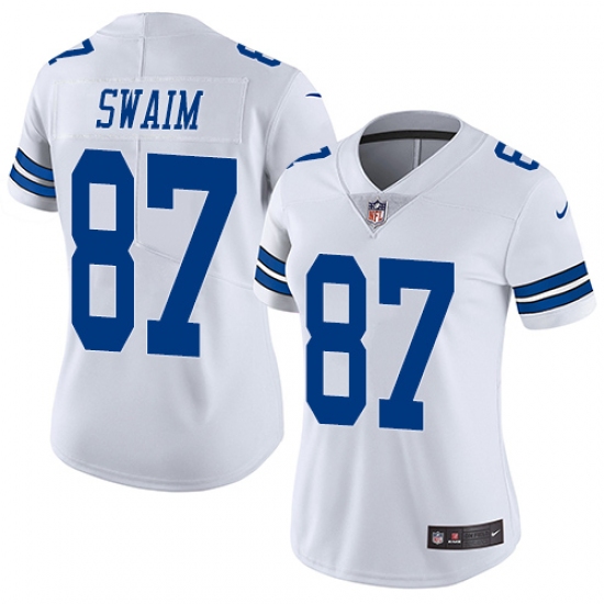 Women's Nike Dallas Cowboys 87 Geoff Swaim White Vapor Untouchable Limited Player NFL Jersey