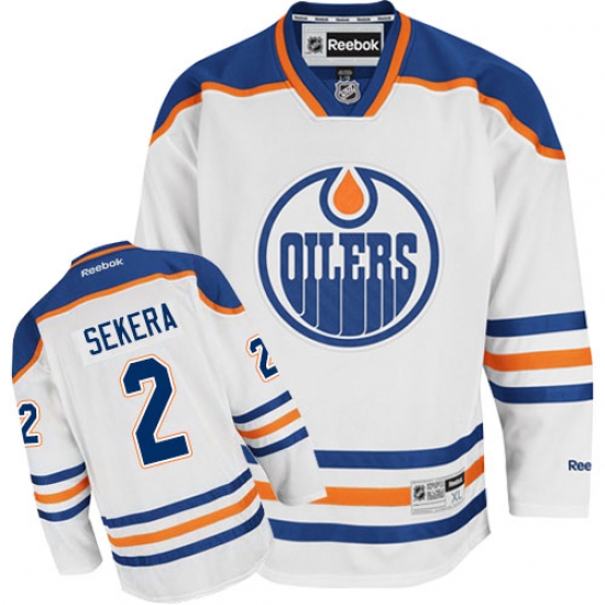 Men's Reebok Edmonton Oilers 2 Andrej Sekera Authentic White Away NHL Jersey