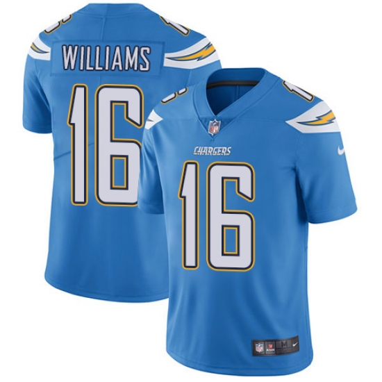 Men's Nike Los Angeles Chargers 16 Tyrell Williams Electric Blue Alternate Vapor Untouchable Limited Player NFL Jersey