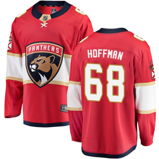 Youth Florida Panthers 68 Mike Hoffman Authentic Red Home Fanatics Branded Breakaway NHL Jersey