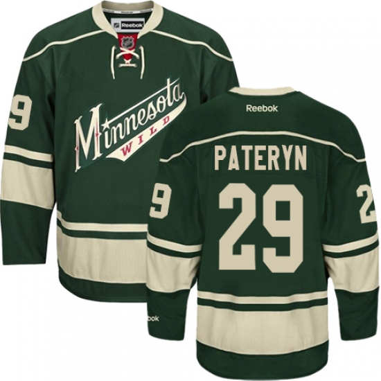 Women's Reebok Minnesota Wild 29 Greg Pateryn Premier Green Third NHL Jersey