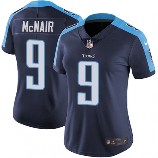 Women's Nike Tennessee Titans 9 Steve McNair Elite Navy Blue Alternate NFL Jersey