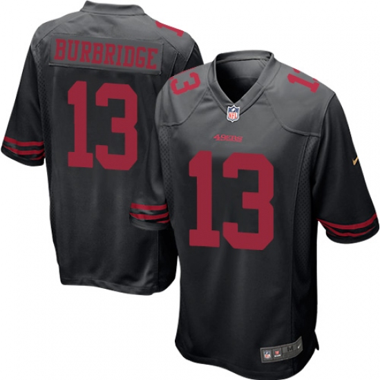 Men's Nike San Francisco 49ers 13 Aaron Burbridge Game Black Alternate NFL Jersey