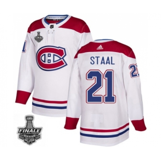 Men's Adidas Canadiens 21 Eric Staal White Road Authentic 2021 Stanley Cup Jersey