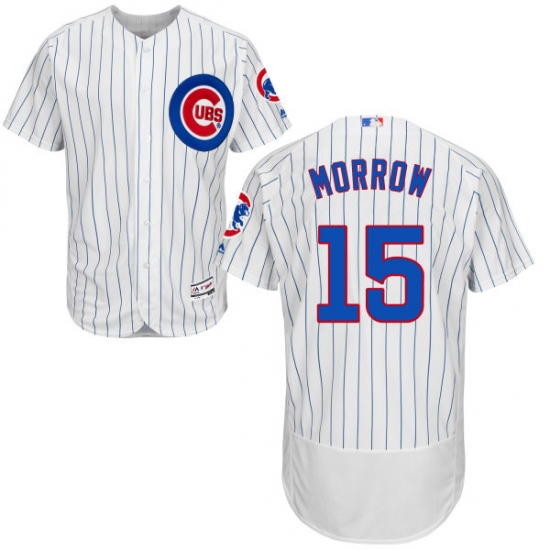 Men's Majestic Chicago Cubs 15 Brandon Morrow White Home Flex Base Authentic Collection MLB Jersey