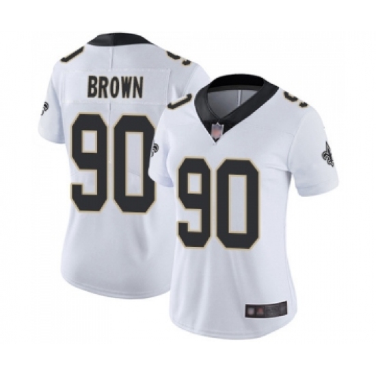 Women's New Orleans Saints 90 Malcom Brown White Vapor Untouchable Limited Player Football Jersey