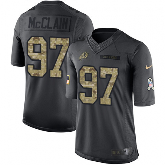 Youth Nike Washington Redskins 97 Terrell McClain Limited Black 2016 Salute to Service NFL Jersey