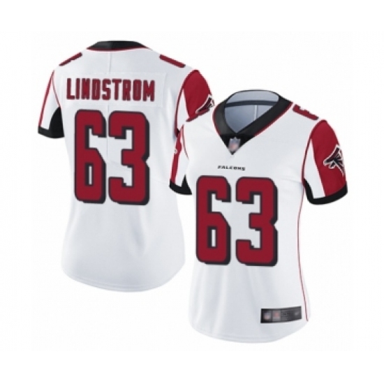 Women's Atlanta Falcons 63 Chris Lindstrom White Vapor Untouchable Limited Player Football Jersey
