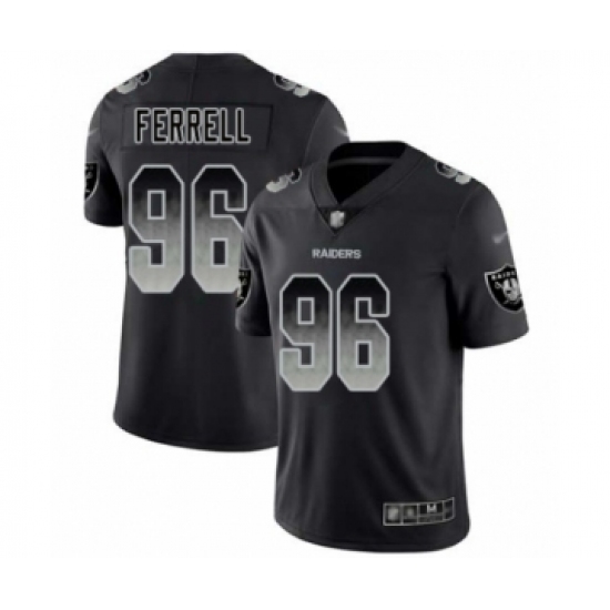 Men's Oakland Raiders 96 Clelin Ferrell Black Smoke Fashion Limited Football Jersey