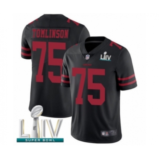 Men's San Francisco 49ers 75 Laken Tomlinson Black Alternate Vapor Untouchable Limited Player Super Bowl LIV Bound Football Jersey