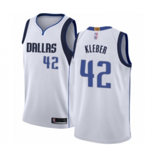 Men's Dallas Mavericks 42 Maxi Kleber Authentic White Basketball Jersey - Association Edition
