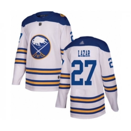 Men's Buffalo Sabres 27 Curtis Lazar Authentic White 2018 Winter Classic Hockey Jersey - Click Image to Close