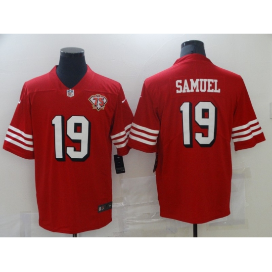 Men's San Francisco 49ers 19 Deebo Samuel Nike Scarlet 75th Anniversary Alternate Vapor Limited Jersey