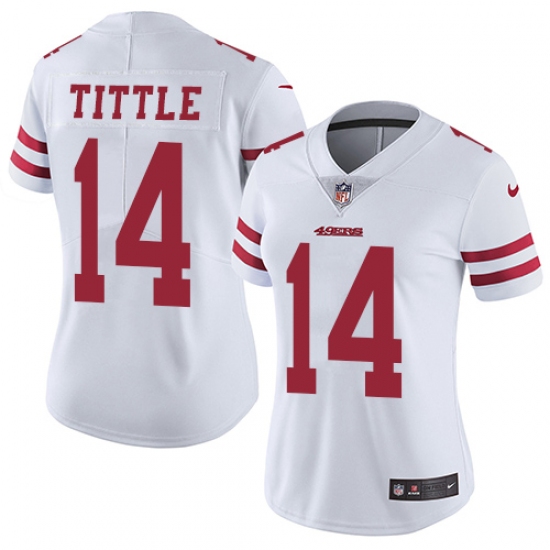 Women's Nike San Francisco 49ers 14 Y.A. Tittle White Vapor Untouchable Limited Player NFL Jersey