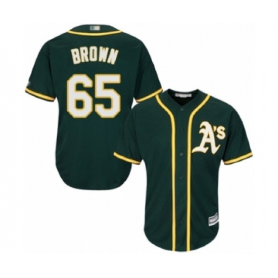 Youth Oakland Athletics 65 Seth Brown Authentic Green Alternate 1 Cool Base Baseball Player Jersey