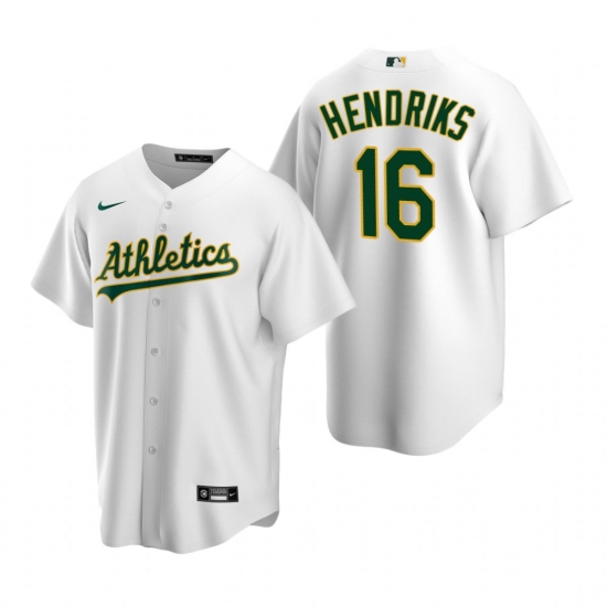 Men's Nike Oakland Athletics 16 Liam Hendriks White Home Stitched Baseball Jersey