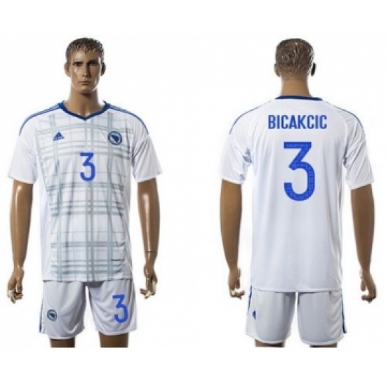 Bosnia Herzegovina 3 Bicakcic Away Soccer Country Jersey