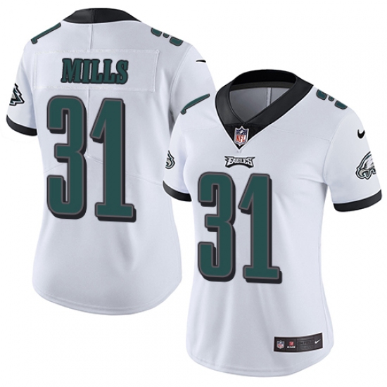 Women's Nike Philadelphia Eagles 31 Jalen Mills White Vapor Untouchable Limited Player NFL Jersey