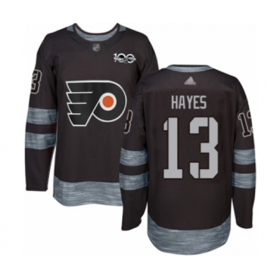 Men's Philadelphia Flyers 13 Kevin Hayes Authentic Black 1917-2017 100th Anniversary Hockey Jersey