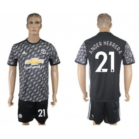 Manchester United 21 Ander Herrera Black Soccer Club Jersey