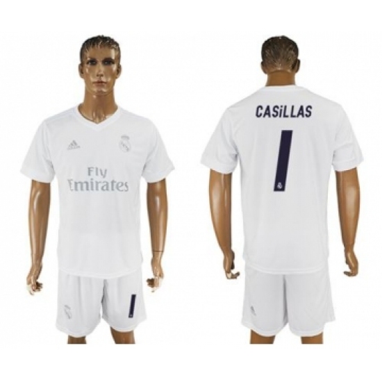 Real Madrid 1 Casillas Marine Environmental Protection Home Soccer Club Jersey