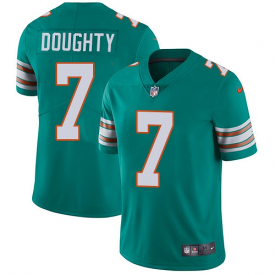 Men's Nike Miami Dolphins 7 Brandon Doughty Aqua Green Alternate Vapor Untouchable Limited Player NFL Jersey