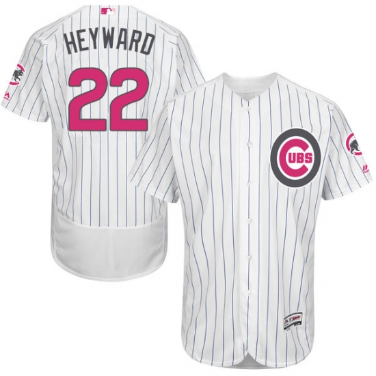 Men's Majestic Chicago Cubs 22 Jason Heyward Authentic White 2016 Mother's Day Fashion Flex Base MLB Jersey