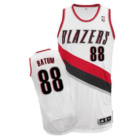Revolution 30 Blazers 88 Nicolas Batum White Stitched NBA Jersey