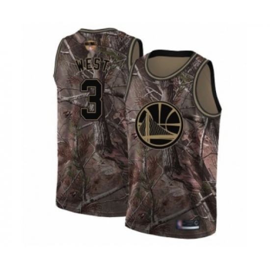 Youth Golden State Warriors 3 David West Swingman Camo Realtree Collection Basketball 2019 Basketball Finals Bound Jersey