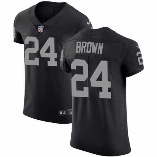 Men's Nike Oakland Raiders 24 Willie Brown Black Team Color Vapor Untouchable Elite Player NFL Jersey