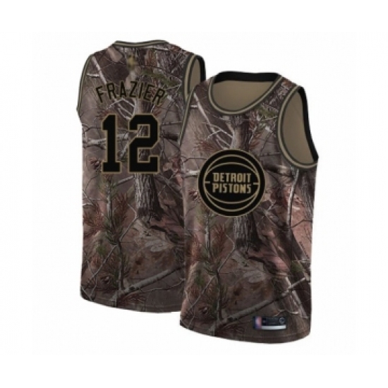 Men's Detroit Pistons 12 Tim Frazier Swingman Camo Realtree Collection Basketball Jersey