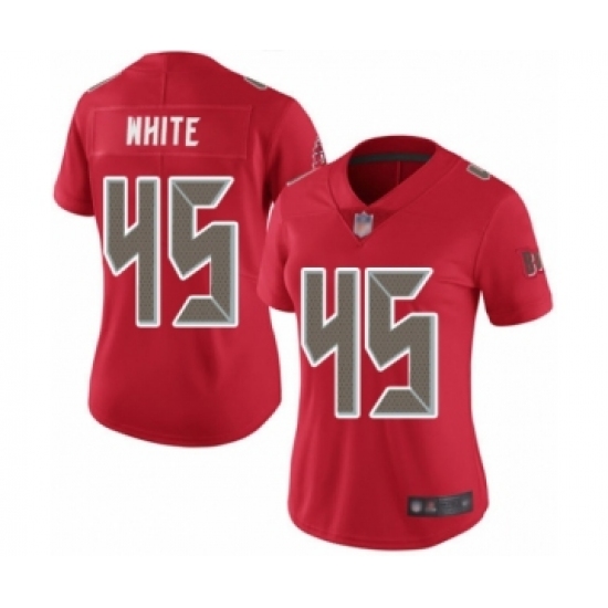 Women's Tampa Bay Buccaneers 45 Devin White Limited Red Rush Vapor Untouchable Football Jersey